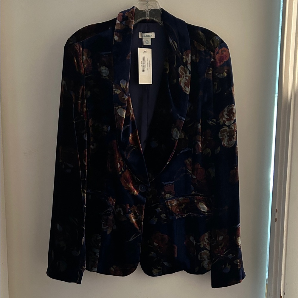 Sundance Dark Floral Velvet Blazer